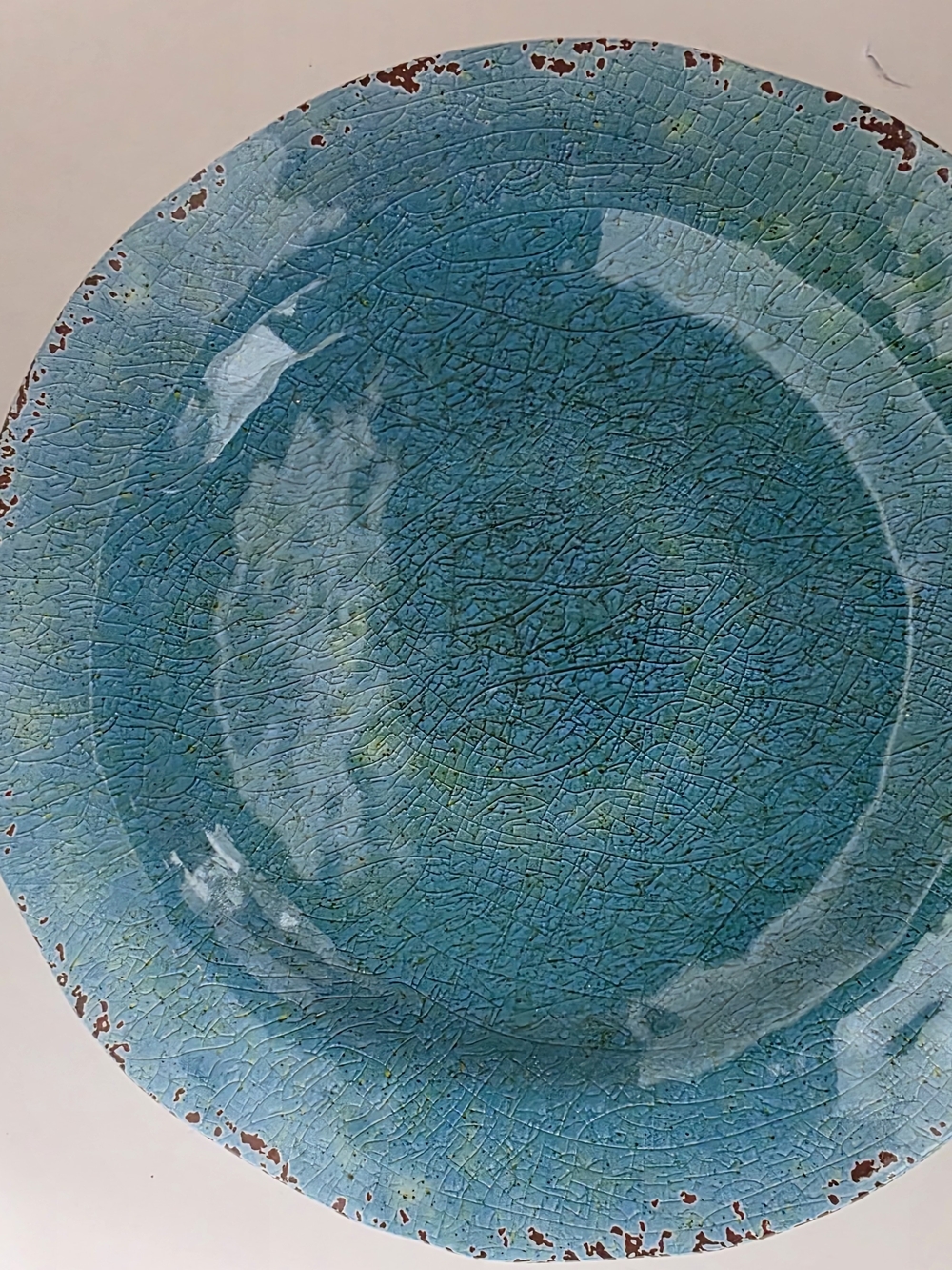 Pier 1 Carmelo Turquoise Crackle Ceramic Decorative Plates